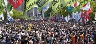 AP PHOTOS: Workers rule the streets on May Day