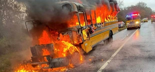 Investigation launched into cause of school bus fire on NJ's Garden State Parkway