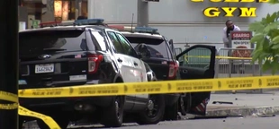 Man steals, crashes police SUV with officer inside in downtown Los Angeles