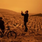 Acropolis now: Greek skies turn eerie orange as North African dust blows in