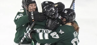 Healey’s goal in 2nd period gives Boston 4-3 win in first game of PWHL championship series