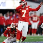 Chargers take aim at Chiefs’ Harrison Butker in schedule release video by depicting kicker in the kitchen