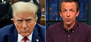 Late night host reacts to Trump responding to threat of jail time