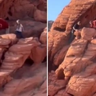 Tourists filmed brazenly destroying ancient rock formations at Nevada's Lake Mead: 'Send them to jail'
