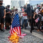 Protesters in NY Burn U.S. Flag, Set Student's Shirt Ablaze, and Chant "Death to America