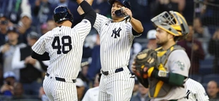 Rizzo’s 2-run homer in 4-run first leads Yankees over Athletics 4-3