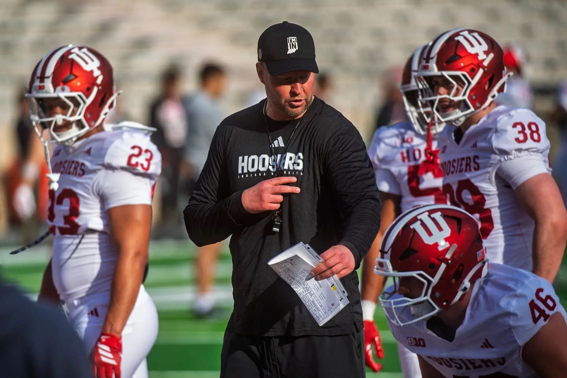 Indiana defensive coordinator Bryant Haines 
