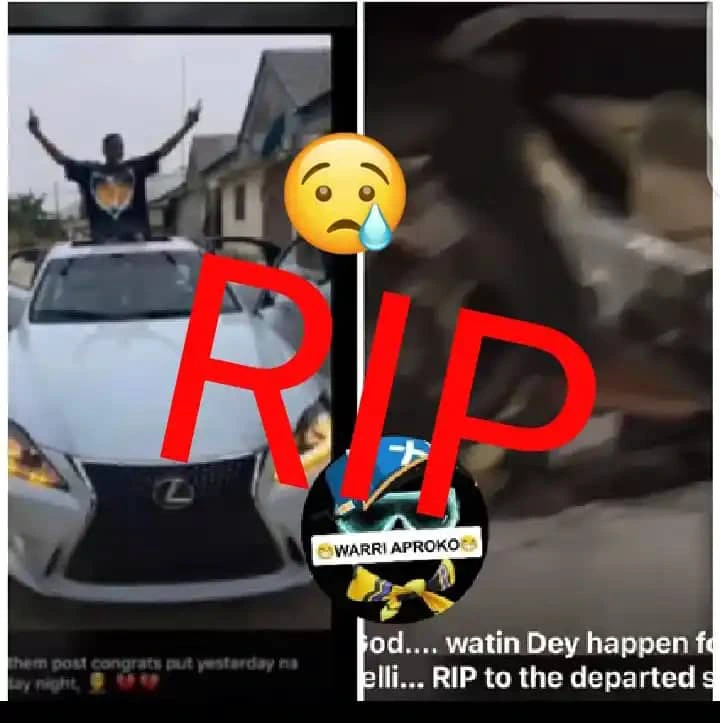 6 yahoo boys d!e in car crush with the car they bought and were celebrating with (video)