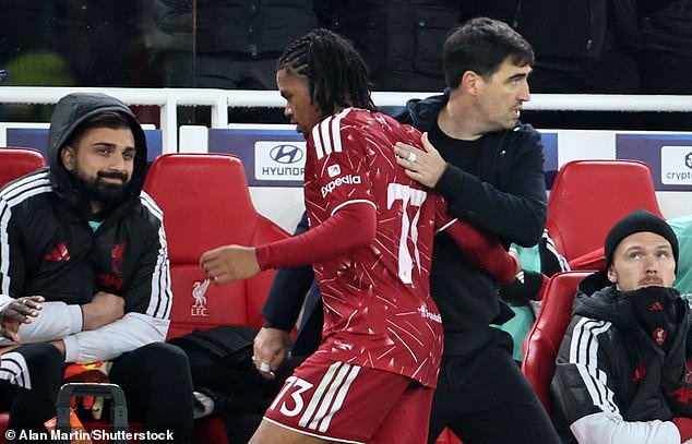 Andoni Iraola (right) says he feels fortunate to be managing Rio Ngumoha (left)