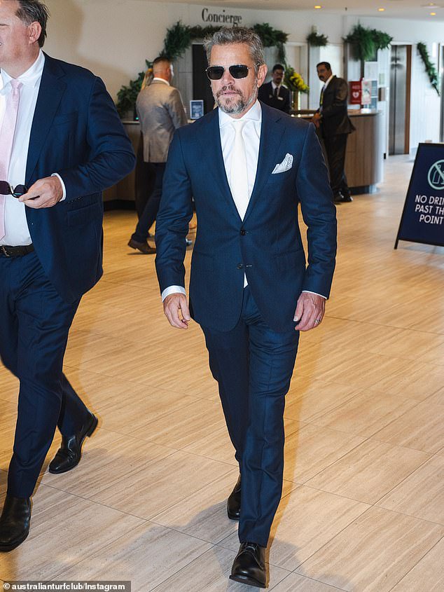 A horse part-owned by Matt Damon (pictured at the Golden Slipper race in Sydney last month) finished third-last in the Australian Derby at Randwick on Saturday