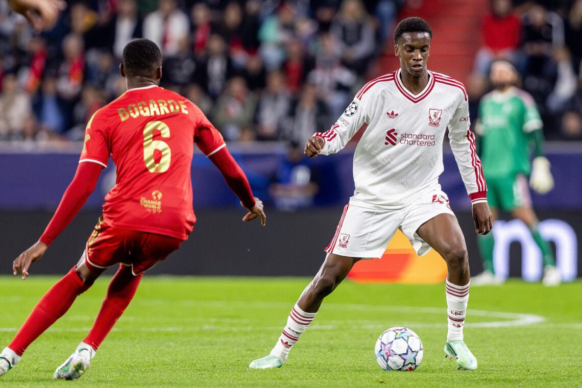 Trey Nyoni pictured on the ball during Liverpool's UEFA Champions League match against LASK