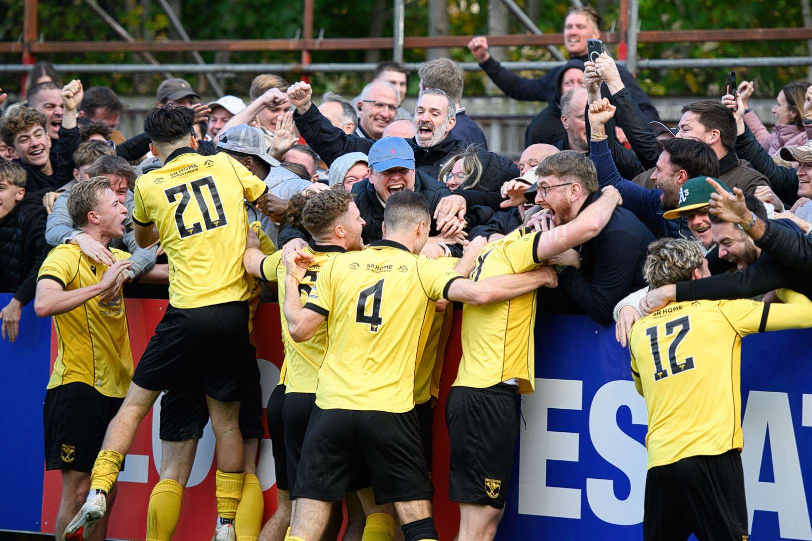 Celebrating the final whistle. Photo by Rob Mellor