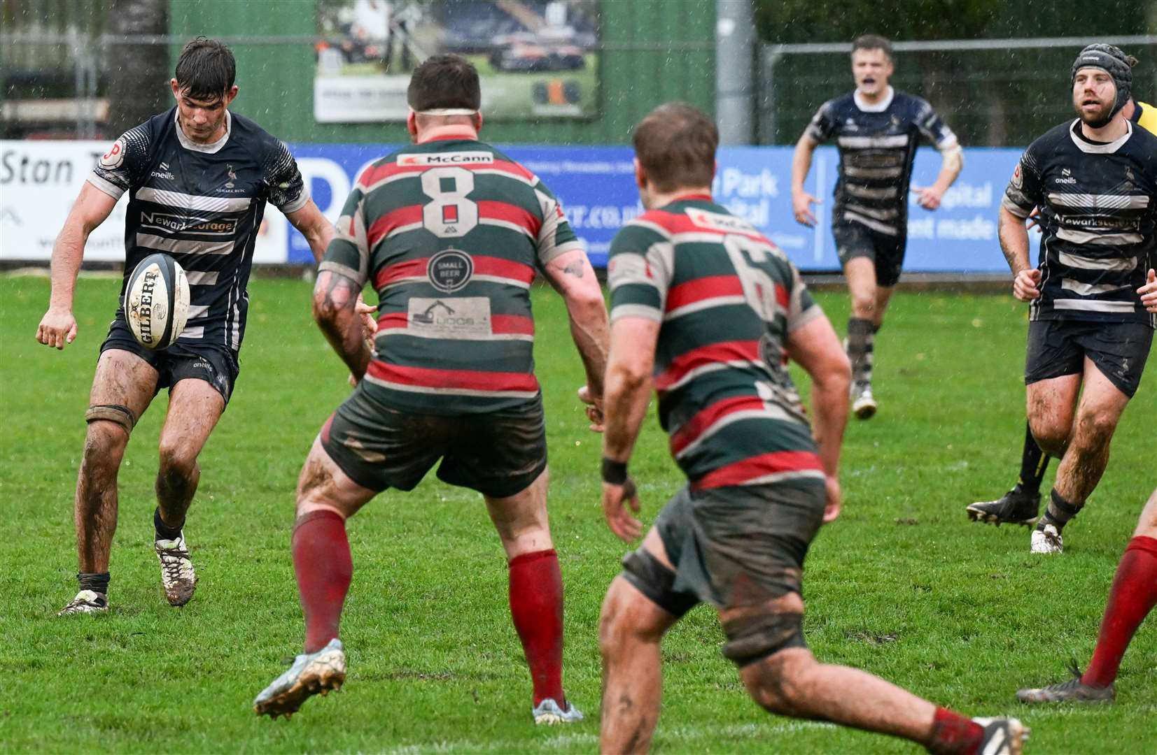 Paddy Mack kicks ahead for Newark on Saturday. Photo: Iliffe Media/Dave Dawson