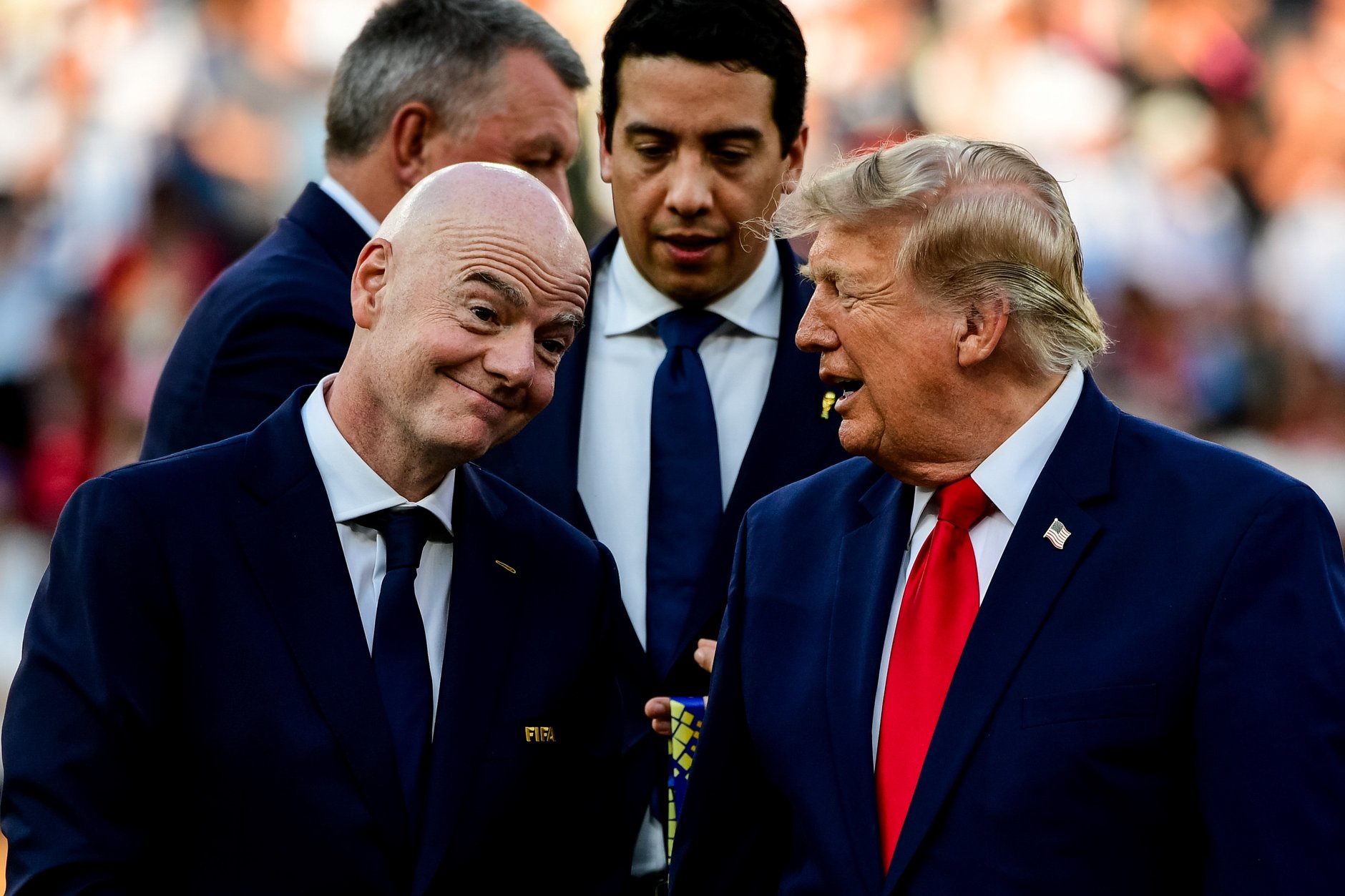 FIFA President Gianni Infantino and U.S. President Donald Trump after the FIFA World Cup 2026 Final match between Spain and Argentina at New York New Jersey Stadium on July 19, 2026
