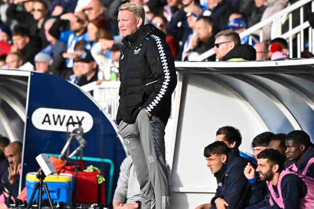 Hartlepool United head coach Pete Wild during the FA Cup defeat against Marine (photo Chris Fryatt)
