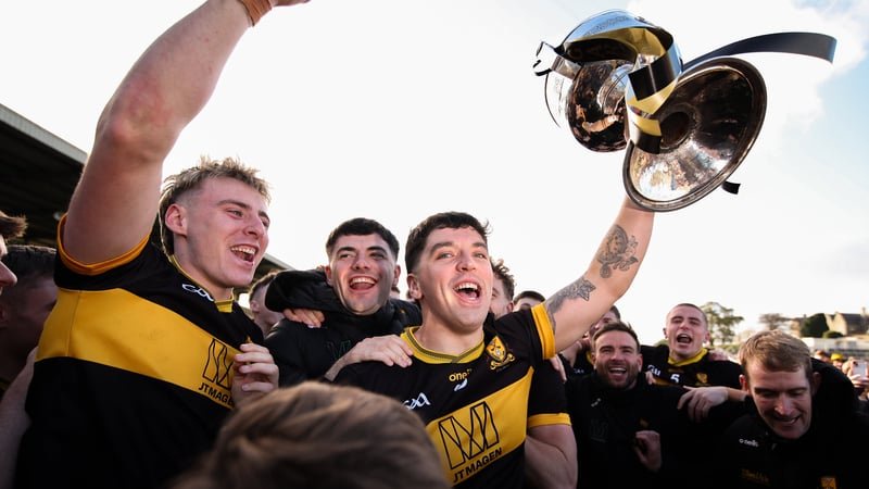 25 October 2026; Dr Crokes captain Tony Brosnan celebrates with the Bishop Moynihan cup after during the Kerry County Senior Football Championship final match between Dr Crokes and Kenmare Shamrocks at Fitzgerald Stadium in Killarney, Kerry. Photo by Mich