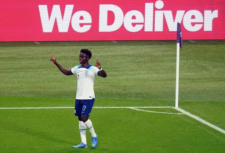 Bukayo Saka scored a brace for England in their World Cup win against Iran
