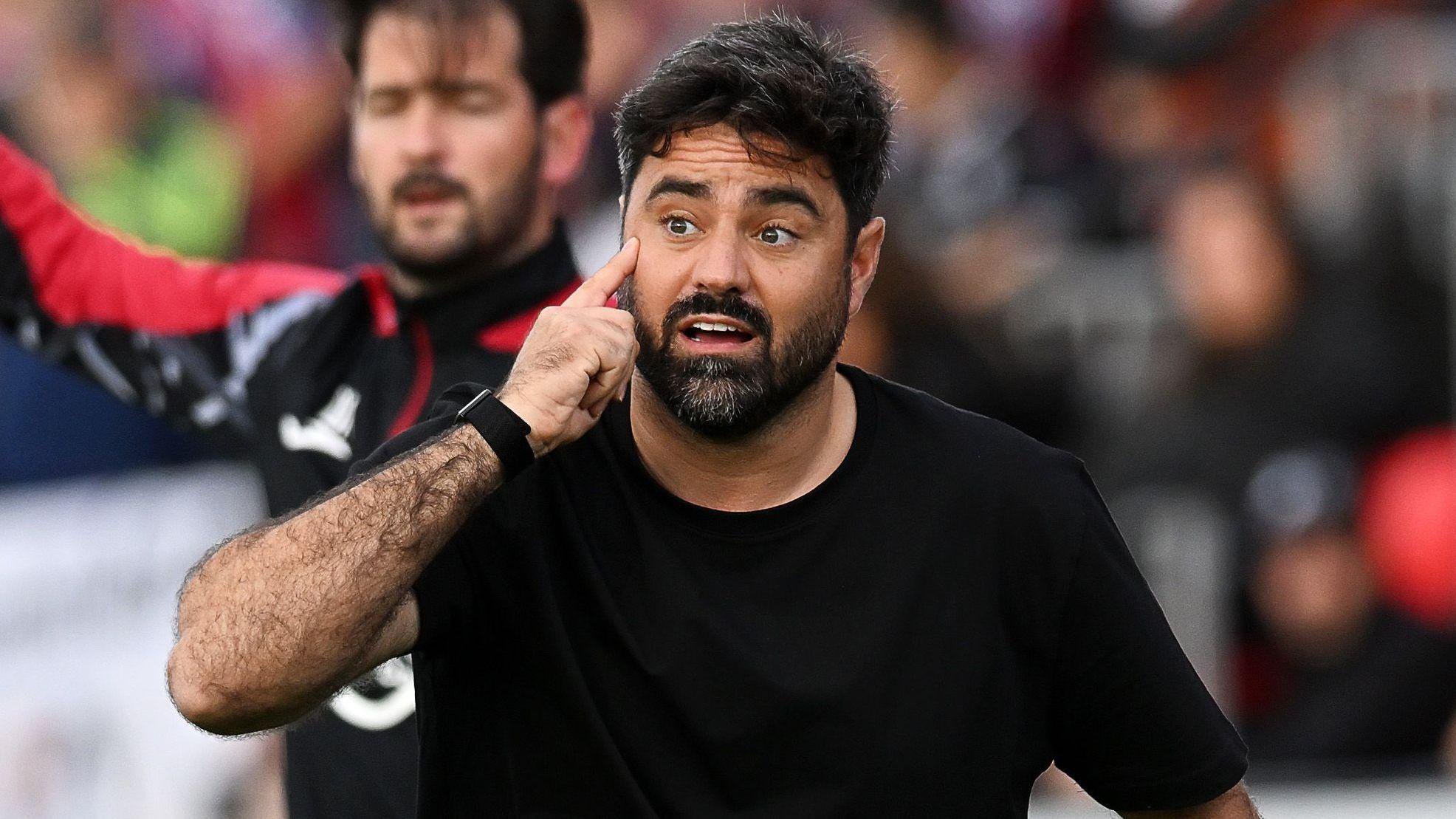 Vitor Matos on the touchline at Lincoln earlier this season