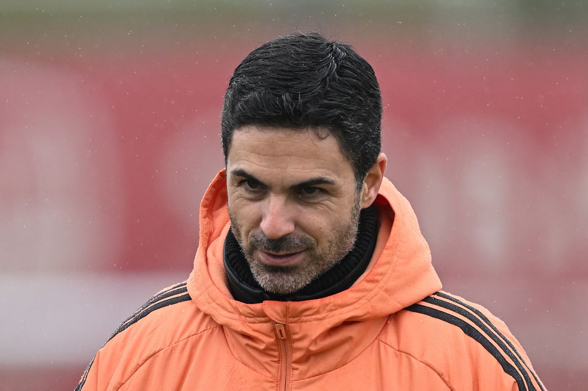 Mikel Arteta during a training session at Sobha Realty Training Centre