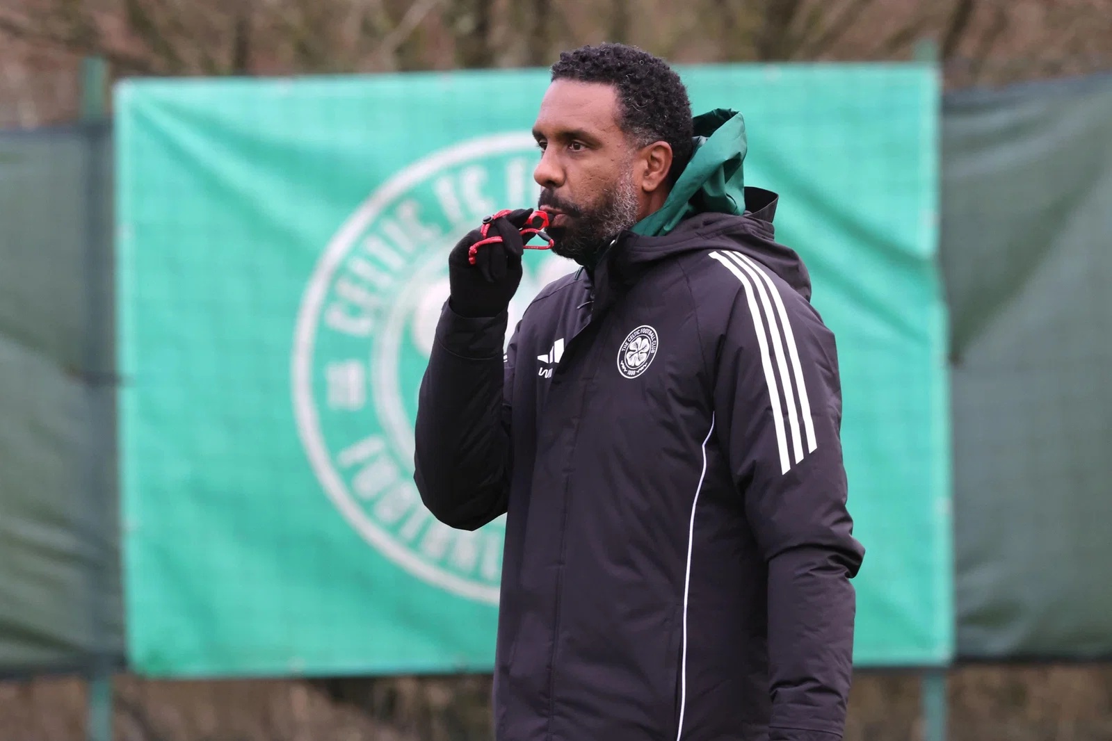 Celtic FC Coach Wilfried Nancy at Lennoxtown training