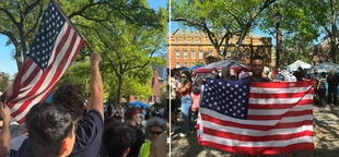 Rutgers students who stood up to anti-Israel protests with USA chant speak out: ‘Fed up with anti-Americanism'