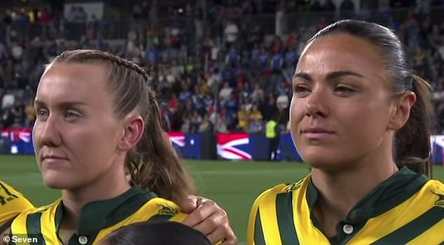 The Jillaroos, including Tamika Upton and Millie Elliott (pictured) also came under scrutiny after several players appeared not to sing Advance Australia Fair