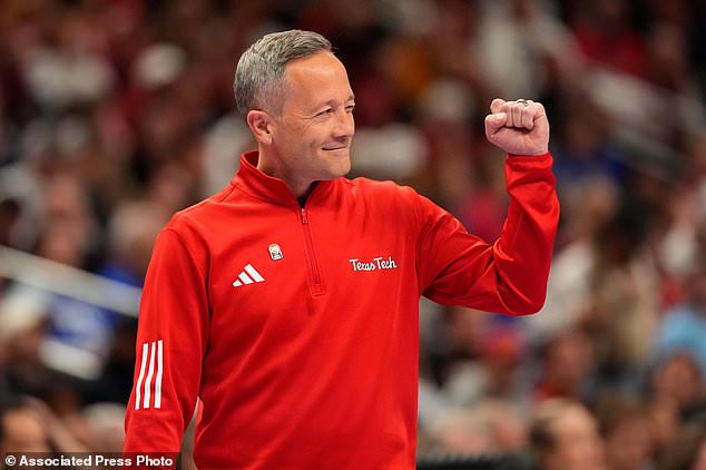 FILE - Texas Tech head coach Grant McCasland is seen on the sidelines during the first half of an NCAA college basketball game against Iowa State in the quarterfinal round of the Big 12 Conference tournament, March 12, 2026, in Kansas City, Mo. (AP Photo/Charlie Riedel, File)