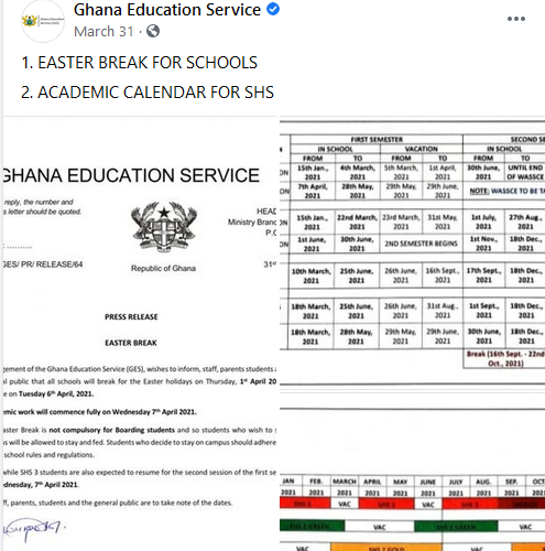 Ghanaians React Massively As GES Releases New Timetable For SHS -CHECK ...