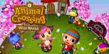Animal Crossing Wild World art showing characters in a spring scene.