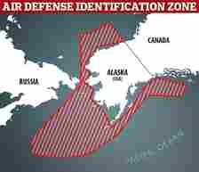 The jets were observed in the Alaska Air Defense Identification Zone (ADIZ), which is a buffer some outside US sovereign airspace, NORAD confirmed. The ADIZ is a zone stretching about 150 miles from the US coastline in which aircraft are required to identify themselves