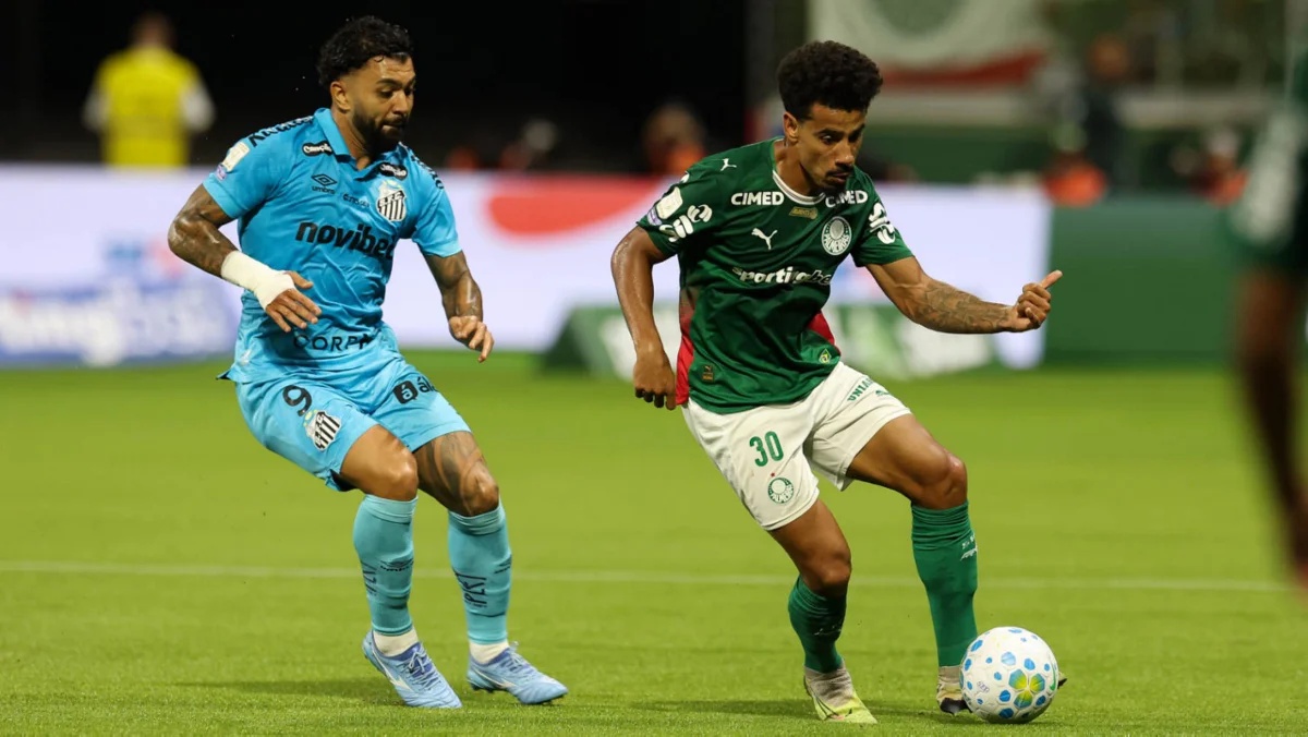 Imagem colorida de Palmeiras x SAntos, pelo Brasileirão- Metrópoles