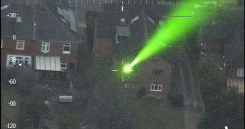 The laser was fired from a bedroom window (Picture: Wessex News Agency)