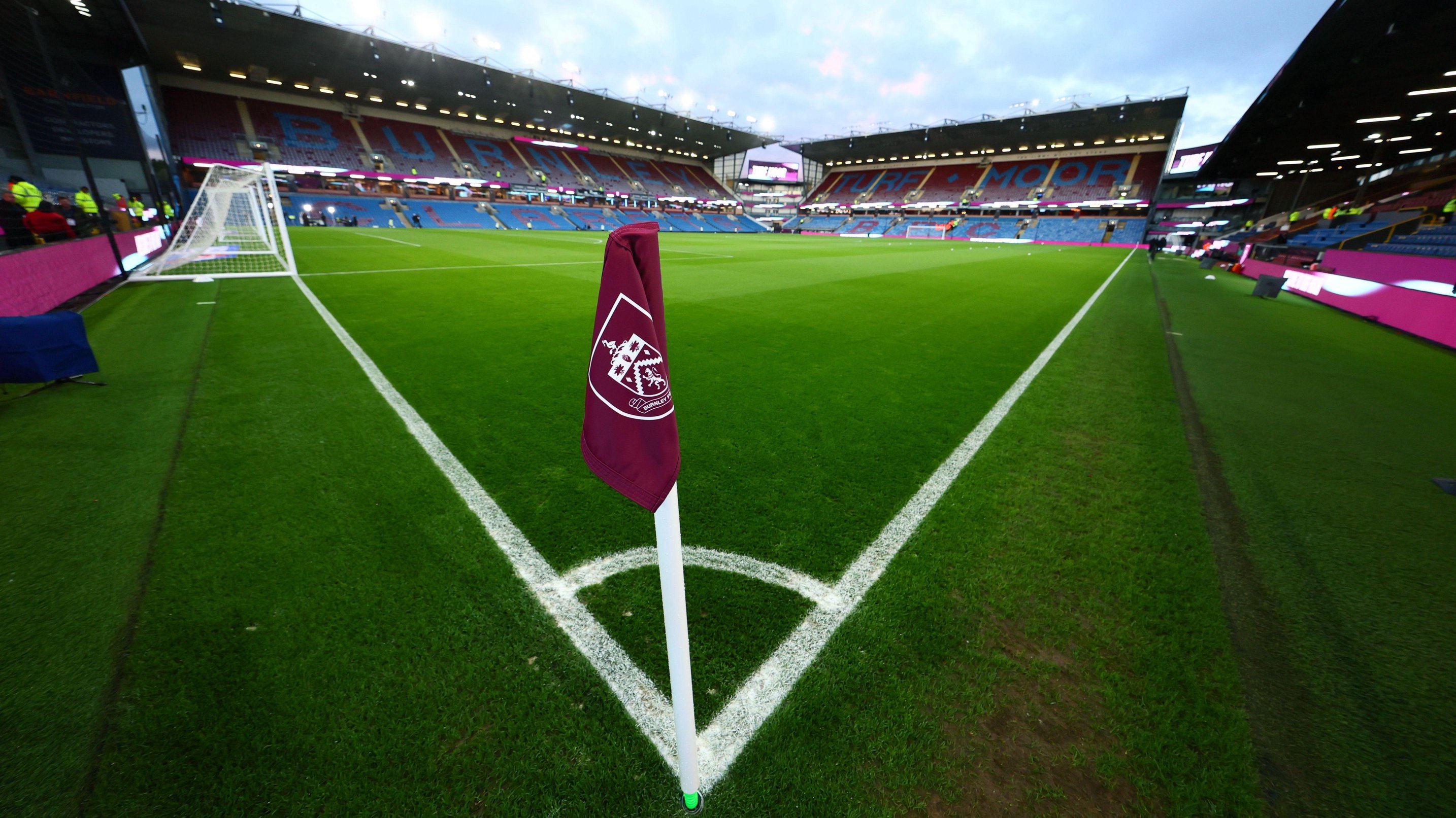 A corner flag at Burnley's Turf Moor home before their Championship defeat by Wolves earlier in October