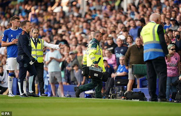 Medical staff rushed to the supporter's aid and the game was able to be restarted
