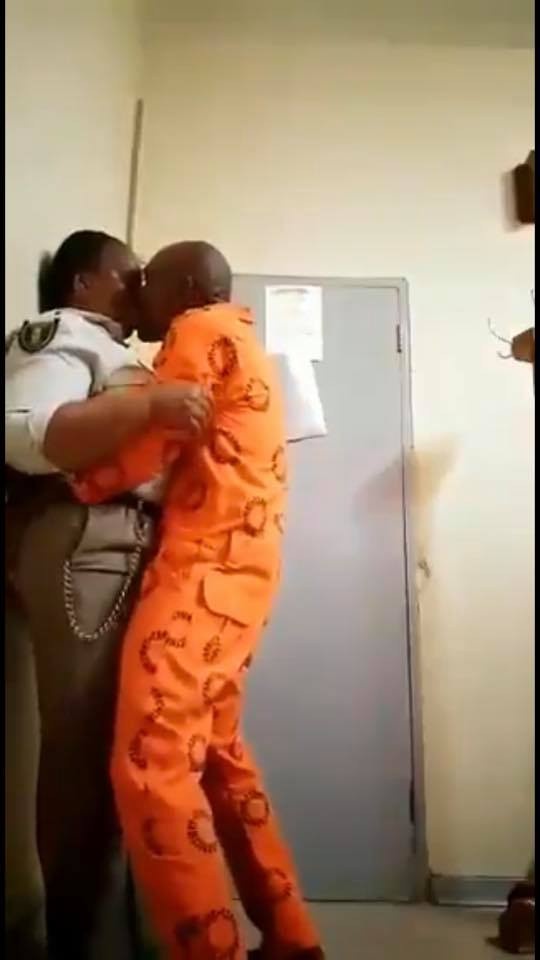 Female prison warder caught having unprotected sex with male inmate in office 1