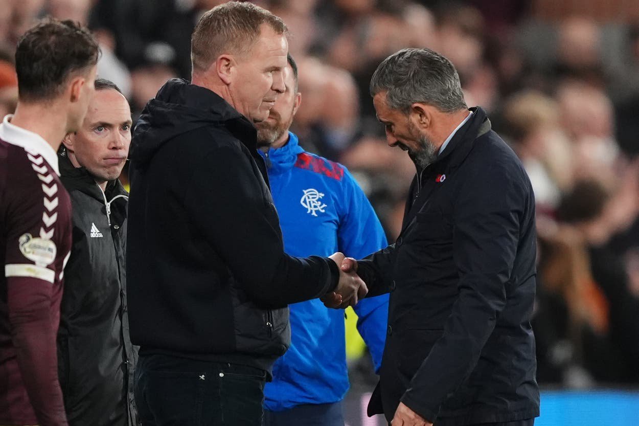 Rangers manager Derek McInnes and Heart of Midlothian manager Wouter Vrancken clashed at the end of the 2-2 draw