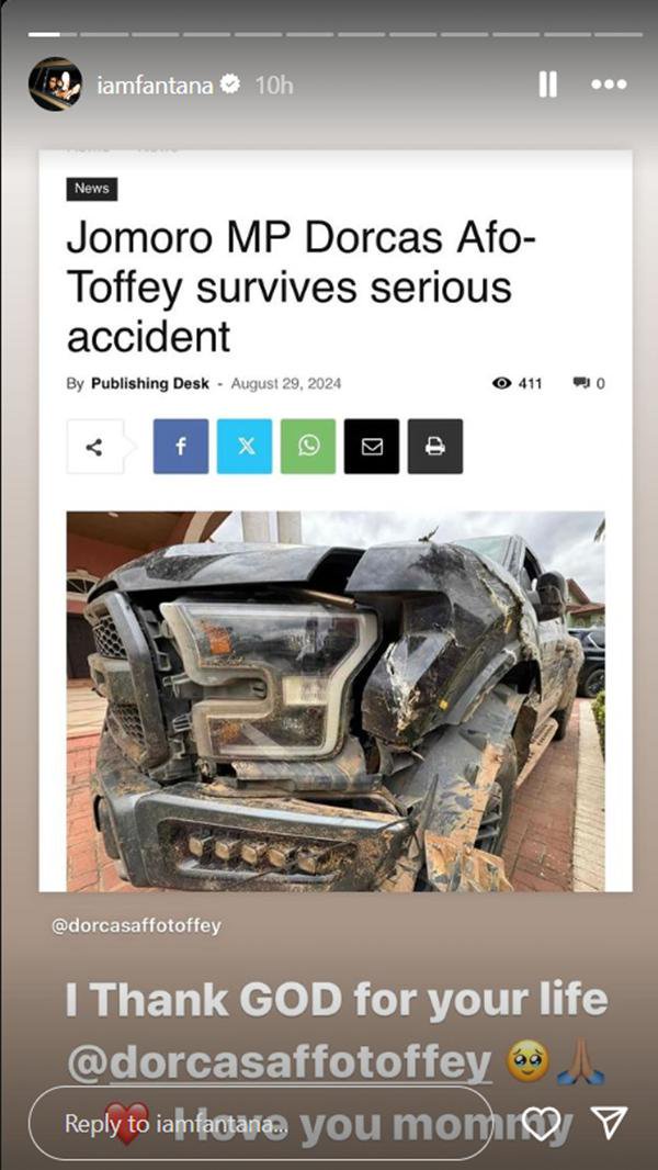 Fantana's reaction to mother's accident