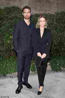 Theo and Ruth met at Bristol's Old Vic Theatre School and the couple appeared on stage in The Man of Mode before they got married in 2018 (pictured at the Giorgio Armani fashion show in Milan 2023)