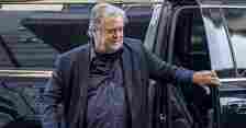 WASHINGTON, DC - JULY 22: Former White House senior strategist Steve Bannon arrives at the Federal District Court House for the fifth day of his contempt of Congress trial on July 22, 2022 in Washington, DC. Bannon