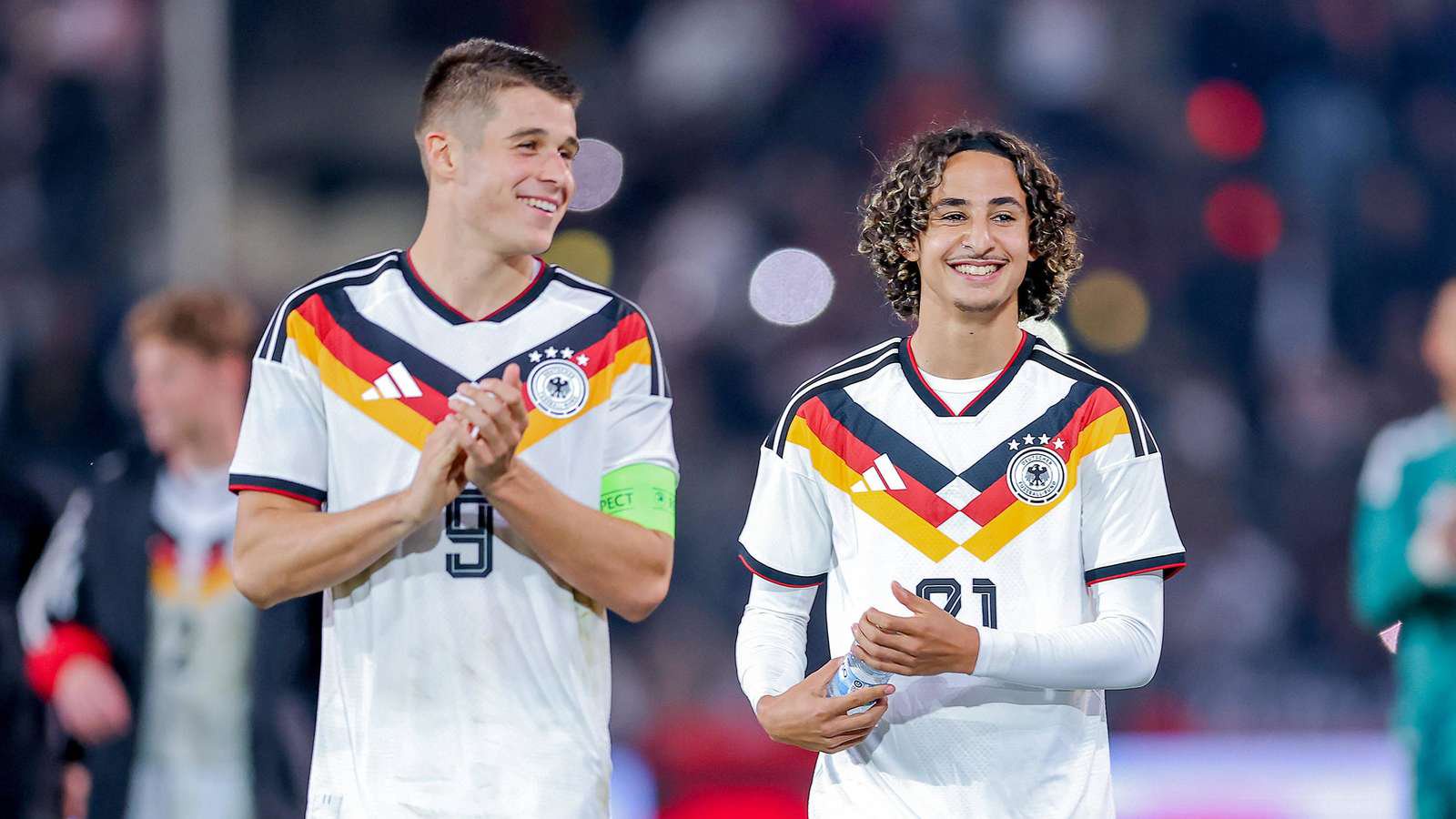 Nicolo Tresoldi (l.) und Wael Mohya bei der deutschen U21-Nationalmannschaft