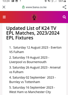 K24 epl 2025 matches today