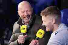 Alan Shearer the former Newcastle United player interviews Michael Smith of Sheffield Wednesday during the FA Cup Third Round match between Sheffield Wednesday and Newcastle United