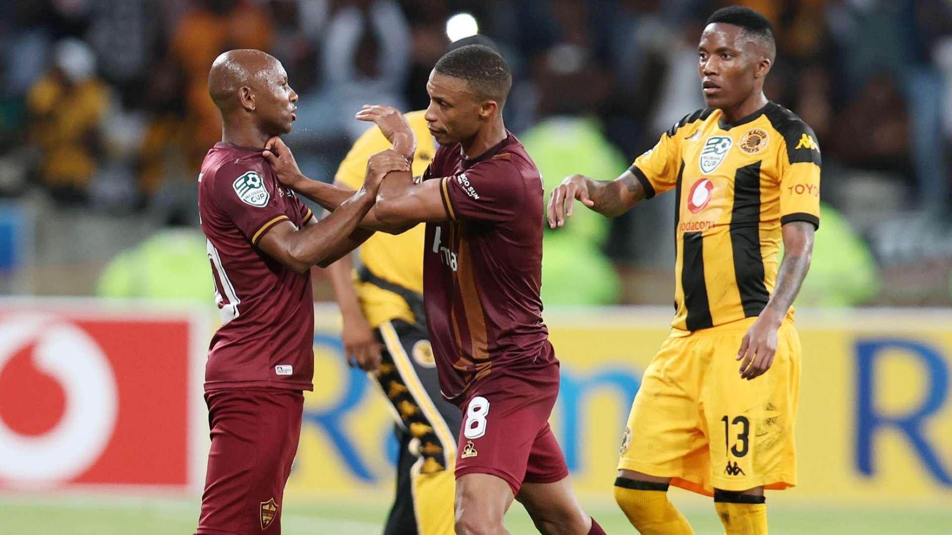 Sanele Barns, Sihle Nduli and Pule Mmodi, Stellenbosch vs Kaizer Chiefs