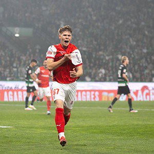 Sporting 1-1 SC Braga (2024/25). Na jornada 28, Gyokeres fez o 1-0 ao SC Braga, que empatou em Alvalade aos 87', obra do jovem Afonso Patrão - Foto: IMAGO