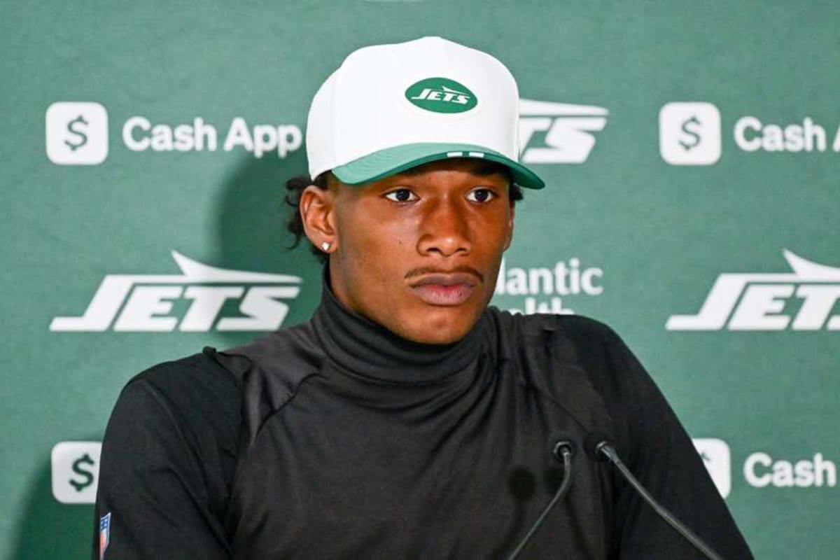 New York Jets 09/10/2025. Training Session New York Jets Wide Receiver Garrett Wilson 5 during the training session, press conference, PK, Pressekonferenz for New York Jets at the Grove Hotel, Chandler s Cross, United Kingdom on 9 October 2025. Chandler s Cross Grove Hotel Hertfordshire United Kingdom Editorial use only , Copyright: xDennisxGoodwinx PSI-23013-0084 ©IMAGO/Pro Sports Images