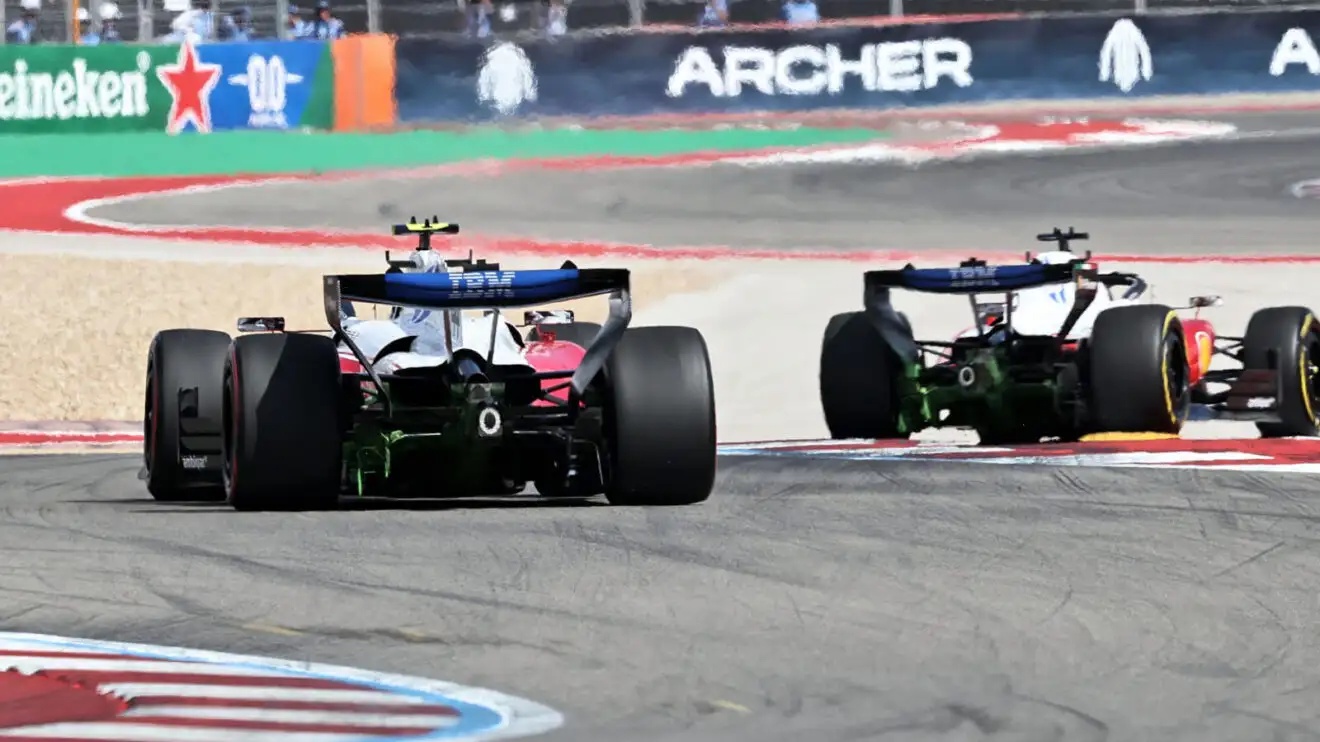 The Ferrari teammates on track