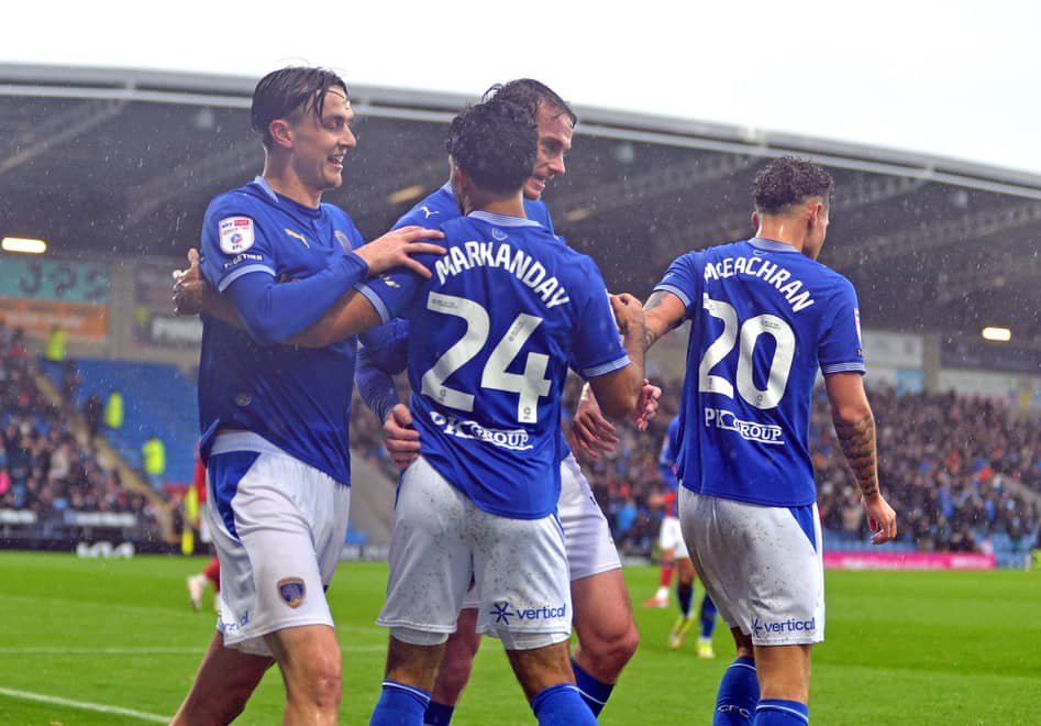 Storming first half: plenty of players were on song for Chesterfield against Crewe