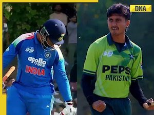 Heated scenes in U-19 Asia Cup final: Vaibhav Suryavanshi fires back with shoe gesture after Pakistan star's angry send-off - Watch