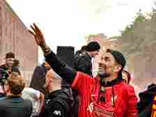 (THE SUN OUT, THE SUN ON SUNDAY OUT) Jurgen Klopp manager of Liverpool during the Liverpool trophy parade on May 29, 2022 in Liverpool, England.