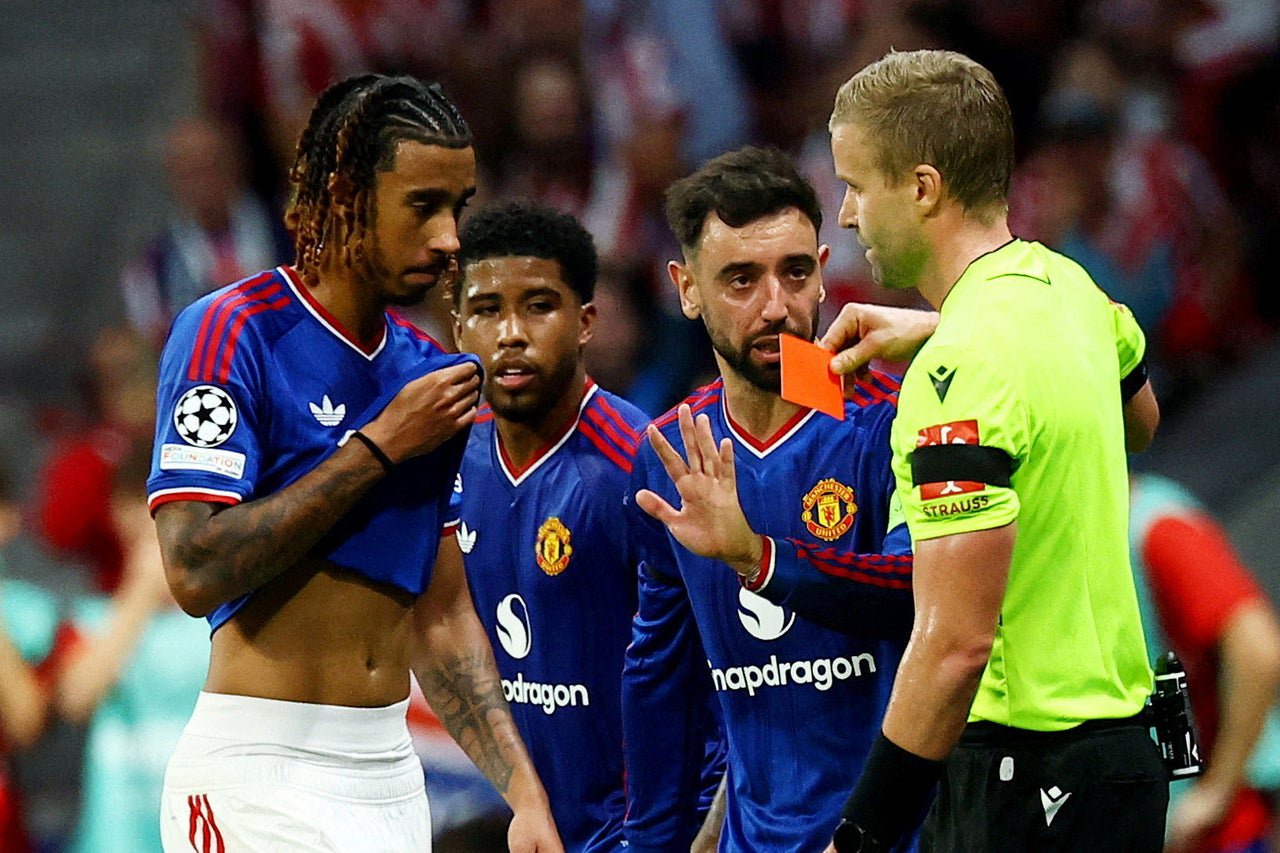 Yoro was sent off following a VAR review (Reuters)